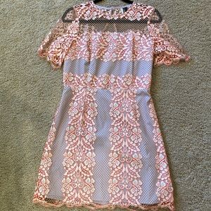 Lavender and lace mini dress